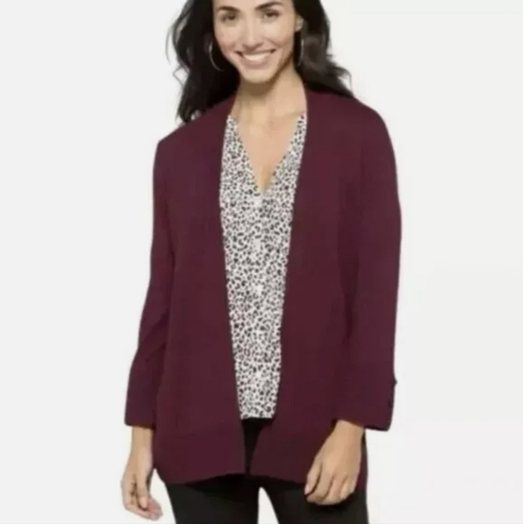 Evolution By Cyrus  Burgundy Cardigan  Size Medium NWOT - Picture 1 of 9